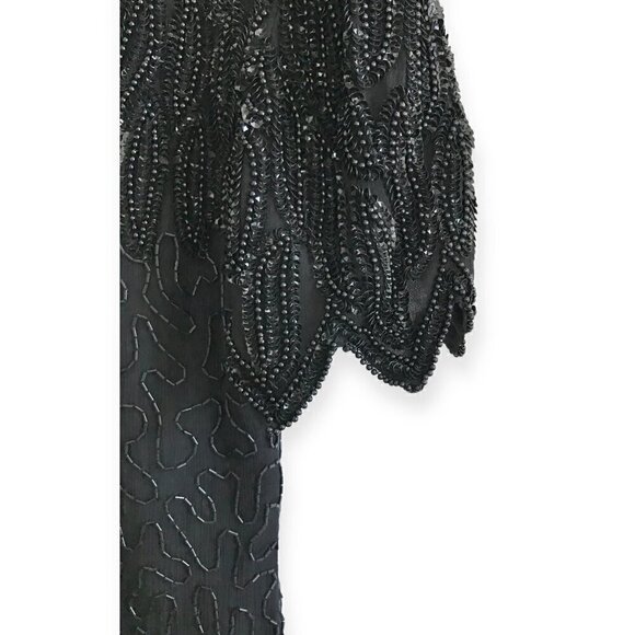 Vintage‎ Dress black beaded midi dress - Picture 7 of 10